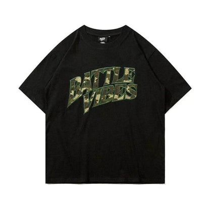 Camouflage Paste Cloth Embroidery Lettered Casual T-shirt - www.Shopthatapp.com #