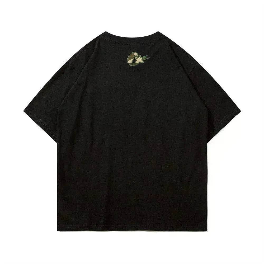 Camouflage Paste Cloth Embroidery Lettered Casual T-shirt - www.Shopthatapp.com #