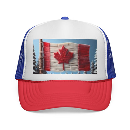 Canada Flag Trucker Cap, Patriotic Snapback Hat, Outdoor Cap, Summer Festival Gear, Perfect Gift for Canadians - www.Shopthatapp.com #