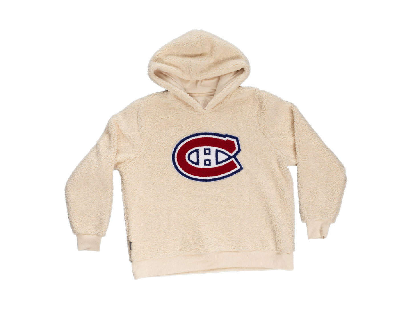 Montreal Canadians Ladies Sherpa Hoodie with Premium Chenille Logo - www.Shopthatapp.com