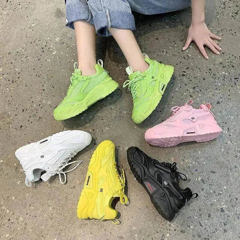 Candy-colored Thick-soled Increase Fashion Sneakers Women - www.Shopthatapp.com