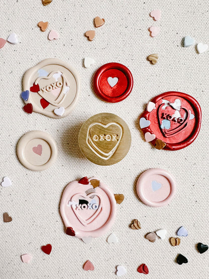 Candy Heart wax stamp - Www.Shopthatapp.com