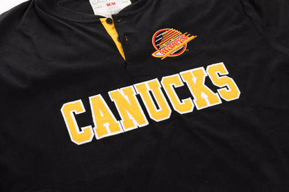 Retro Vancouver Canucks Long Sleeve Henley - www.Shopthatapp.com