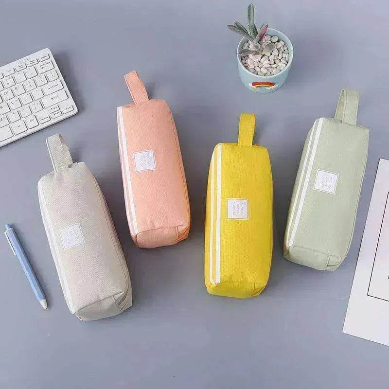 Canvas Double-Layer Stationery Box For Junior High School Students - www.Shopthatapp.com