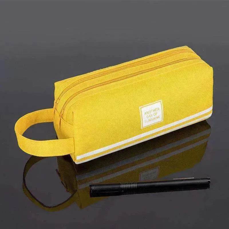 Canvas Double-Layer Stationery Box For Junior High School Students - www.Shopthatapp.com