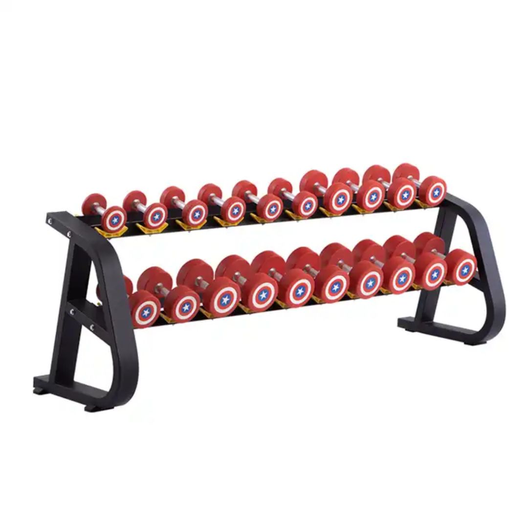 Captain America Round Dumbbells 10 to 50 LB Set - www.Shopthatapp.com #