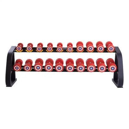 Captain America Round Dumbbells 10 to 50 LB Set - www.Shopthatapp.com #