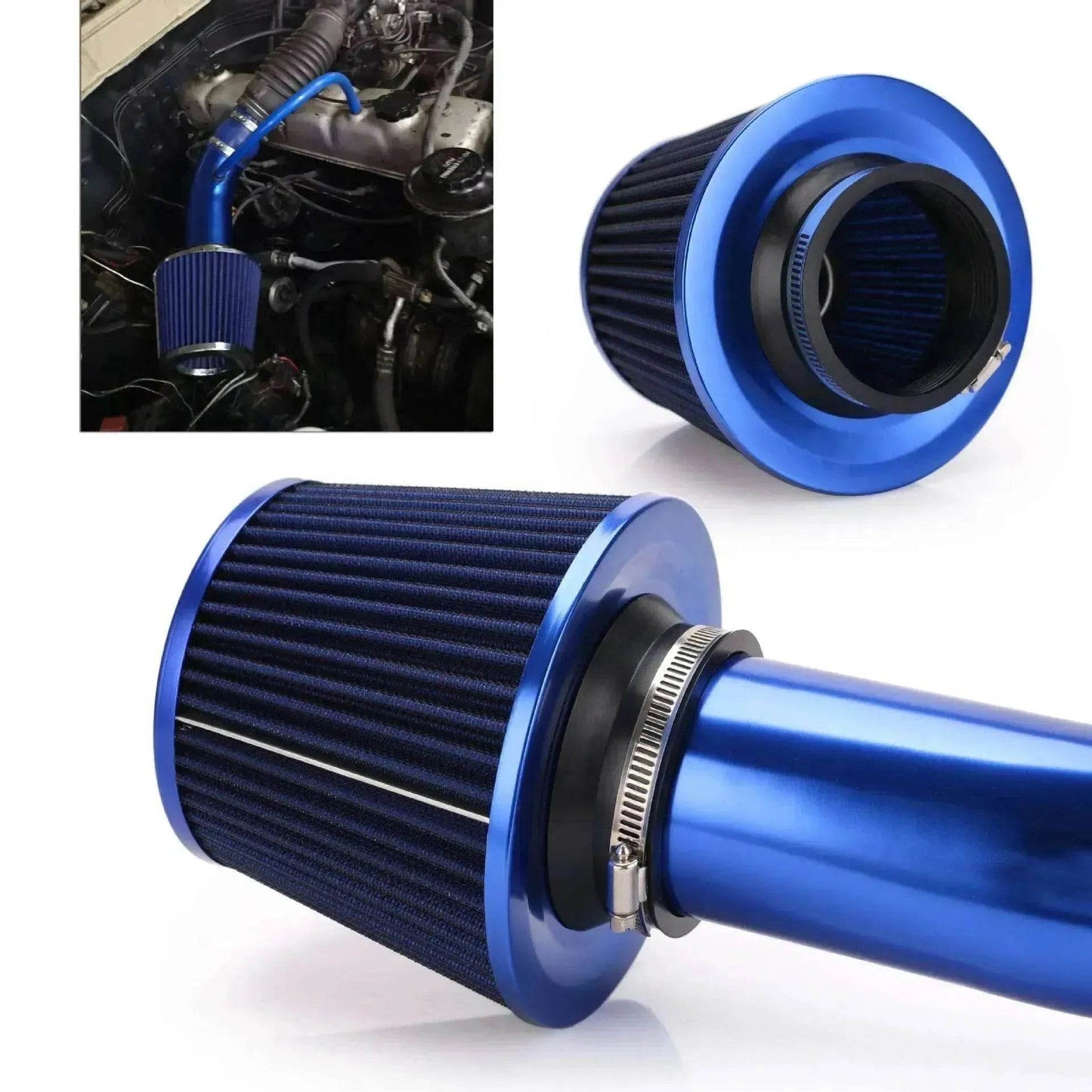 Car General Modified 76mm 3inch Air Filter Mushroom Head Intake Set - www.Shopthatapp.com