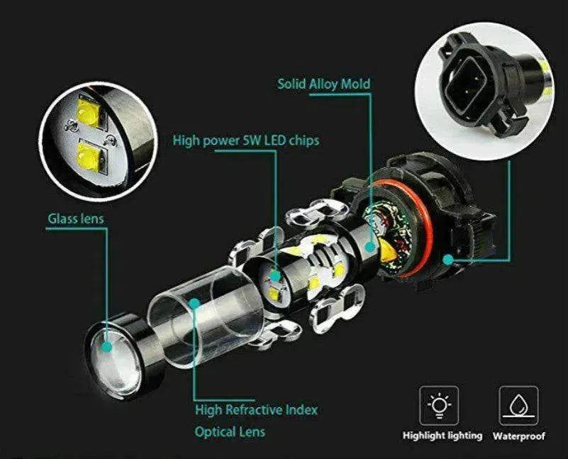 Car Lights Styling High Power 6000K White LED Fog Bulbs H10 Socket - www.Shopthatapp.com
