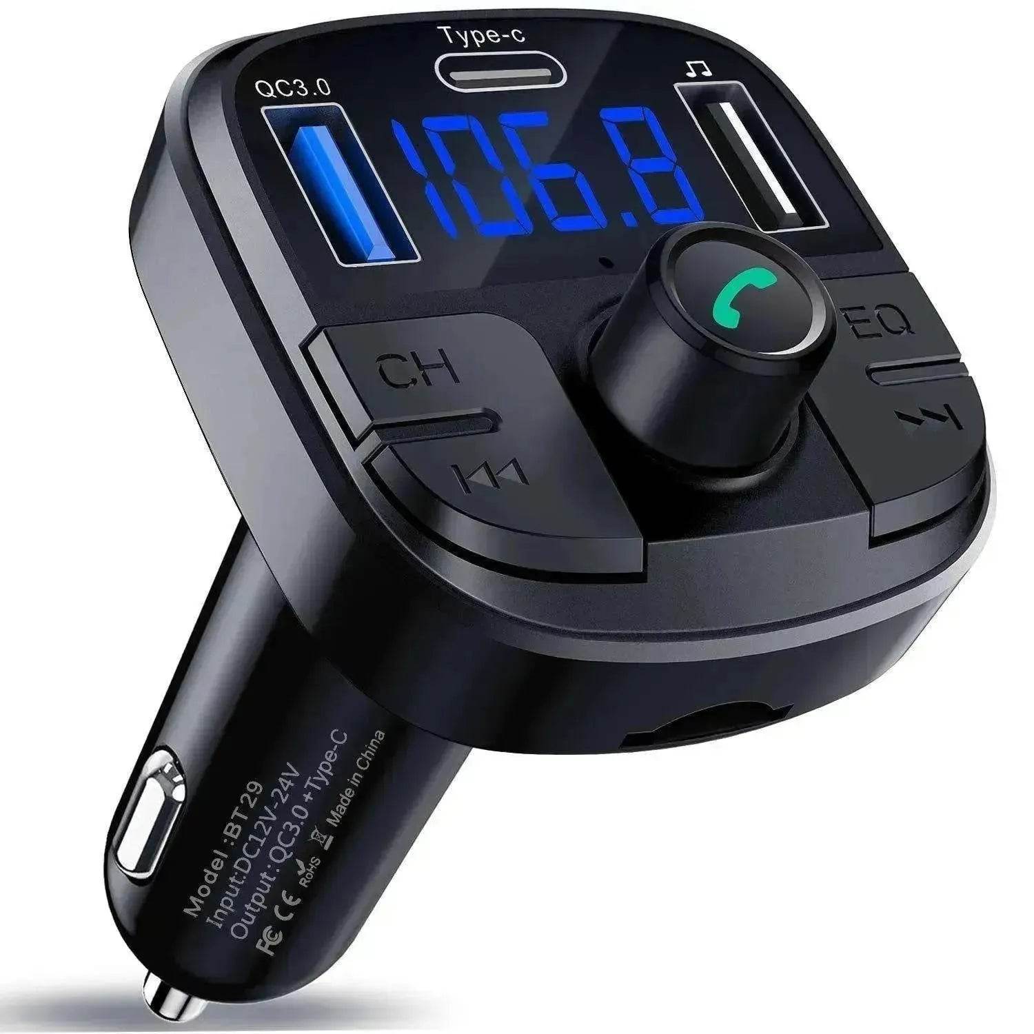 Car Mp3 Bluetooth Player Double USB Charger - www.Shopthatapp.com