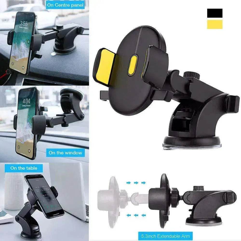 Car Phone Holder Long Rod Telescopic Car Dashboard Suction Cup Type - www.Shopthatapp.com
