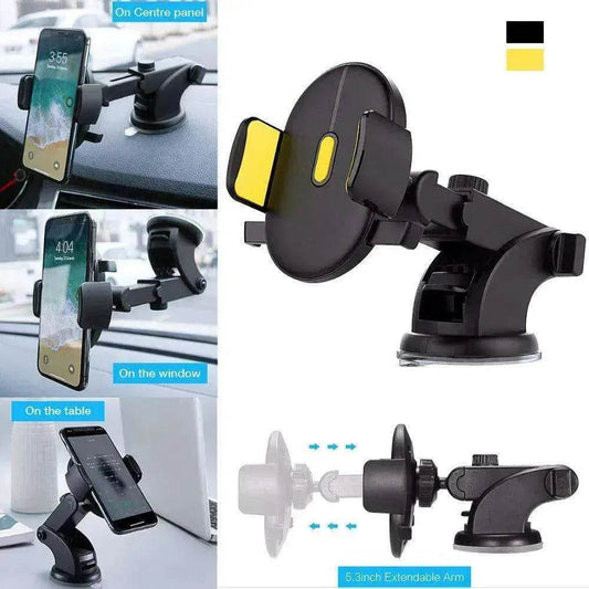 Car Phone Holder Long Rod Telescopic Car Dashboard Suction Cup Type - www.Shopthatapp.com