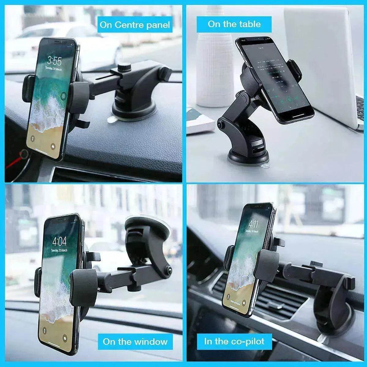 Car Phone Holder Long Rod Telescopic Car Dashboard Suction Cup Type - www.Shopthatapp.com