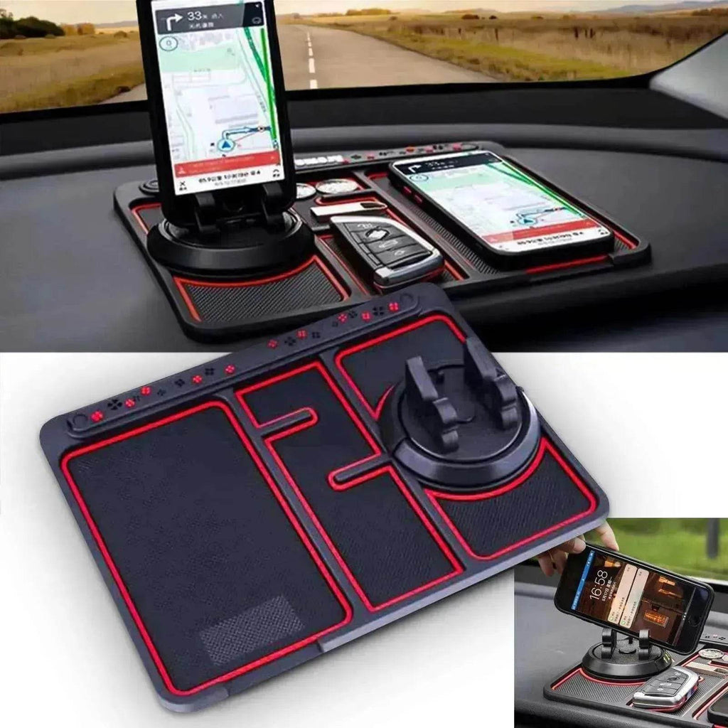 Car Phone Pad 4-in-1 Parking Number Card Anti-Slip Mat Auto Holder - www.Shopthatapp.com