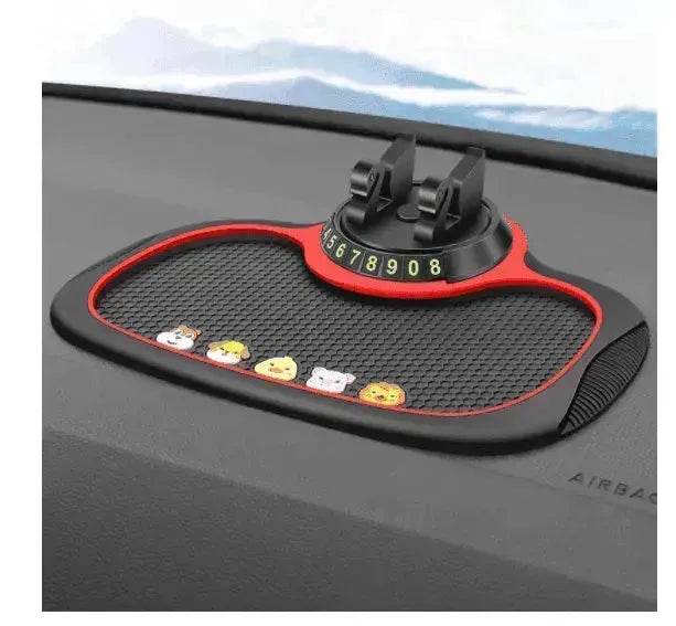 Car Phone Pad 4-in-1 Parking Number Card Anti-Slip Mat Auto Holder - www.Shopthatapp.com