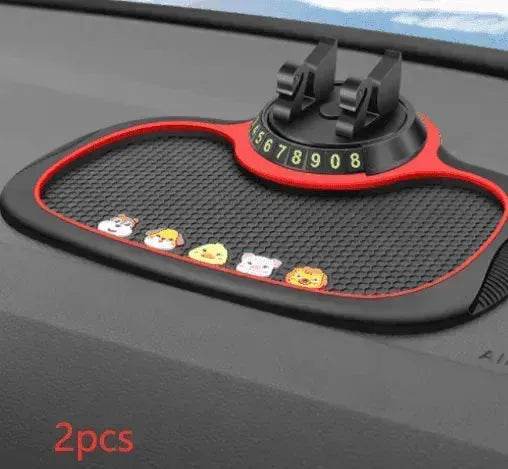 Car Phone Pad 4-in-1 Parking Number Card Anti-Slip Mat Auto Holder - www.Shopthatapp.com