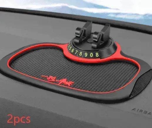 Car Phone Pad 4-in-1 Parking Number Card Anti-Slip Mat Auto Holder - www.Shopthatapp.com
