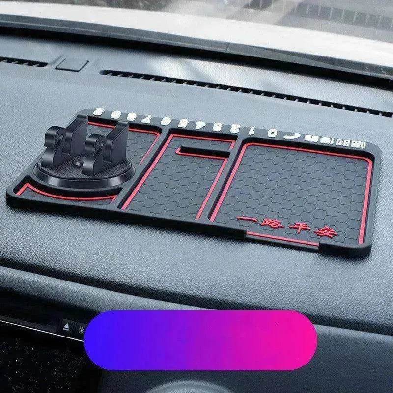Car Phone Pad 4-in-1 Parking Number Card Anti-Slip Mat Auto Holder - www.Shopthatapp.com