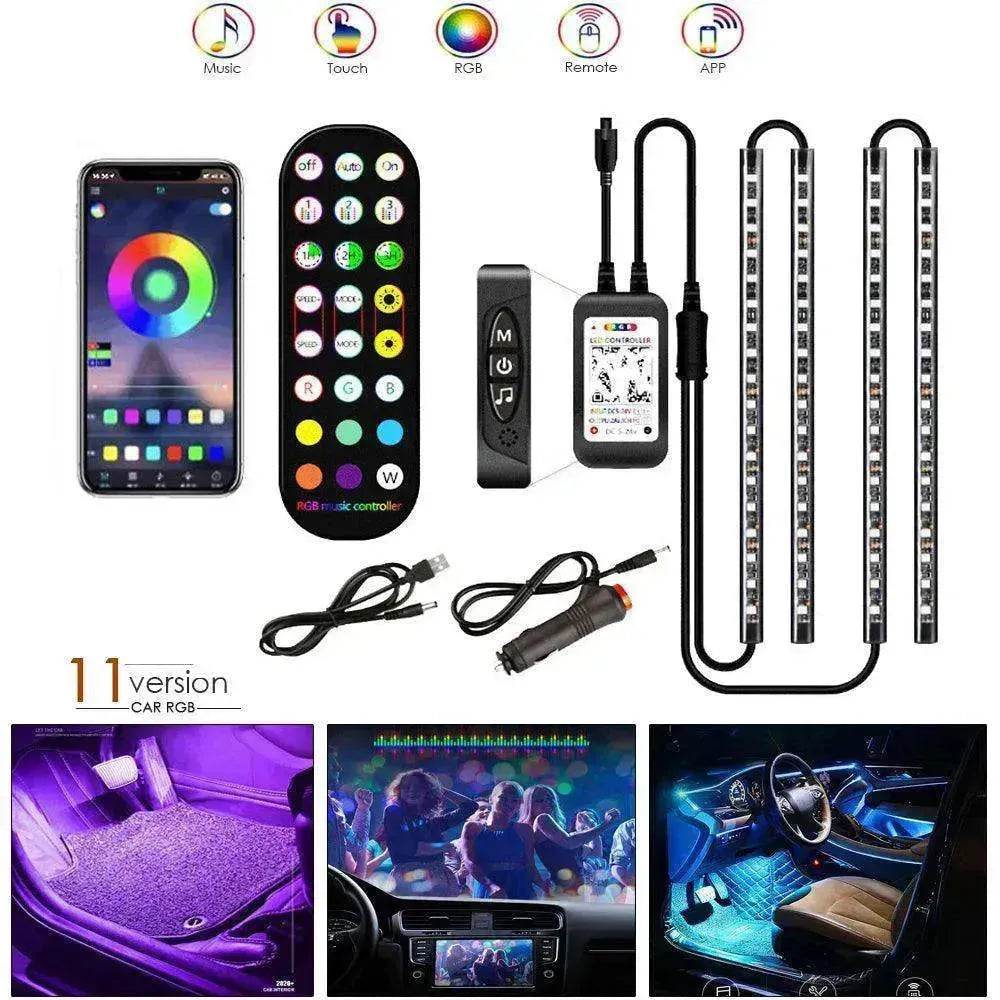 Car RGB Strip Lights: Wireless Music Control, Waterproof LED, Remote. - www.Shopthatapp.com
