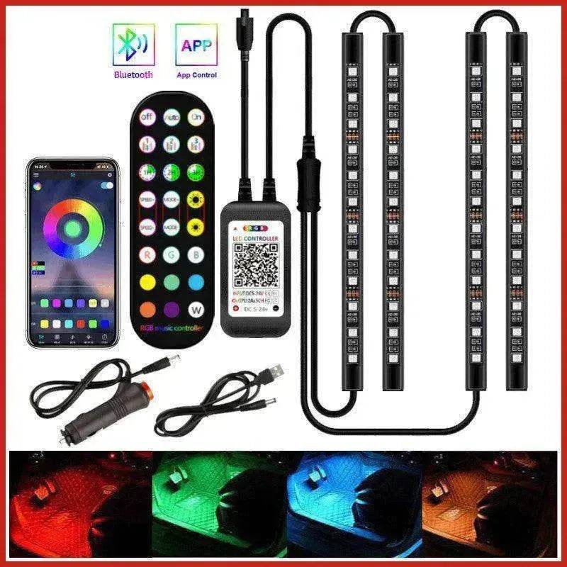 Car RGB Strip Lights: Wireless Music Control, Waterproof LED, Remote. - www.Shopthatapp.com