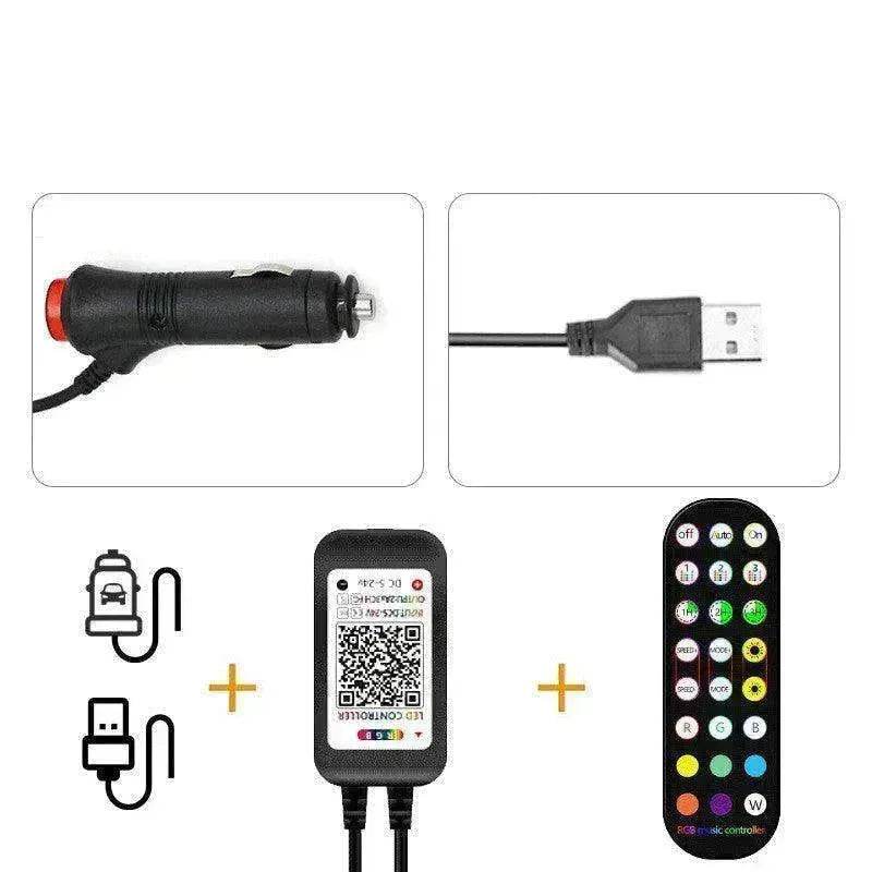 Car RGB Strip Lights: Wireless Music Control, Waterproof LED, Remote. - www.Shopthatapp.com