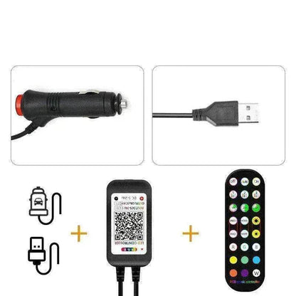 Car RGB Strip Lights: Wireless Music Control, Waterproof LED, Remote. - www.Shopthatapp.com