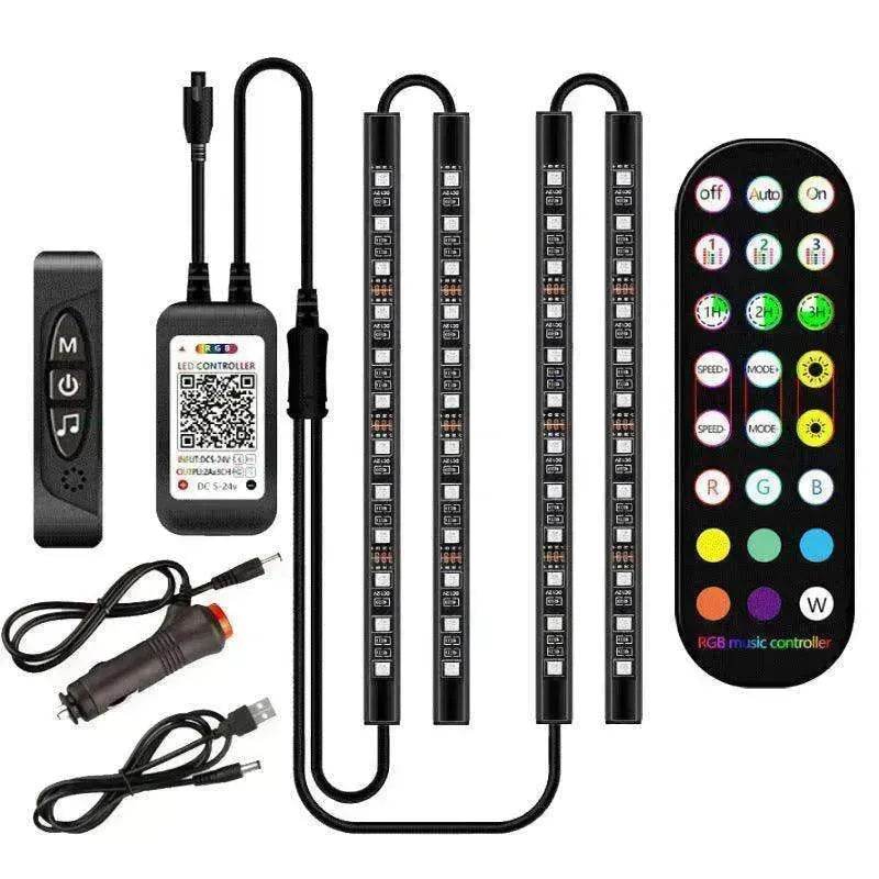 Car RGB Strip Lights: Wireless Music Control, Waterproof LED, Remote. - www.Shopthatapp.com