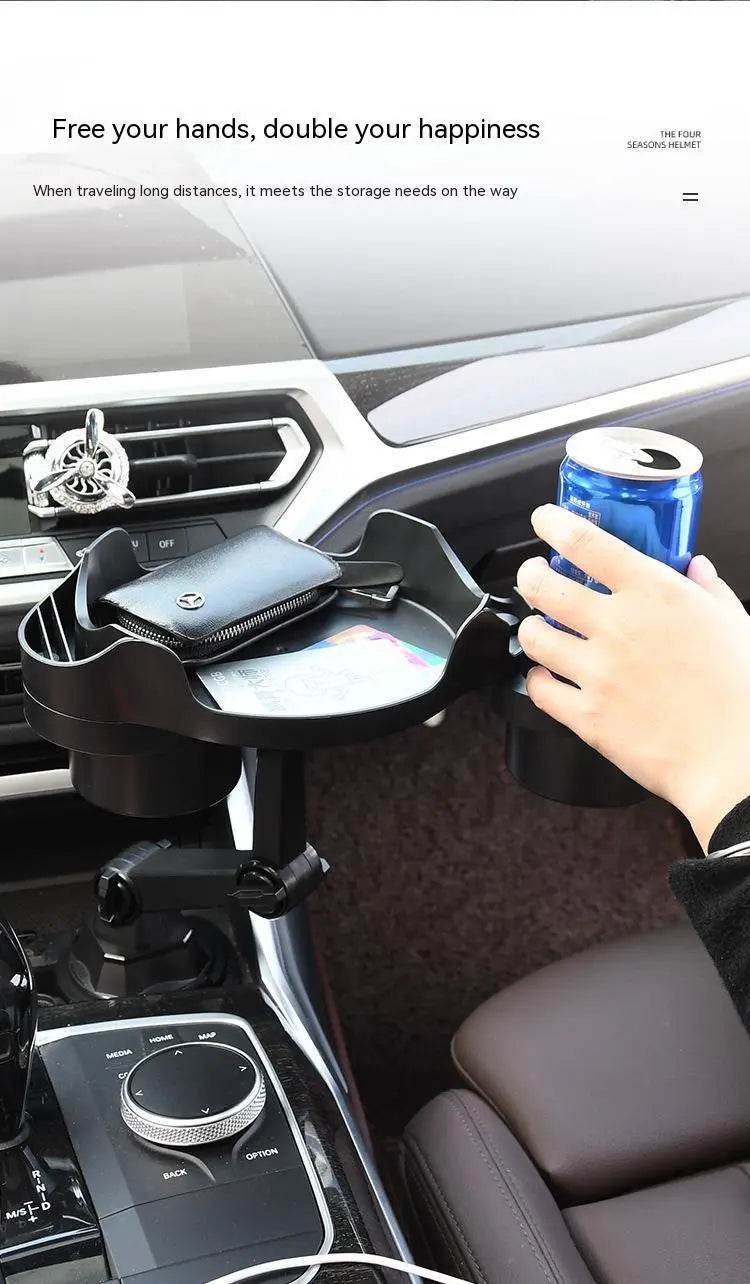 Car Small Dining Plate Dining Tray Foldable Cup Holder - www.Shopthatapp.com