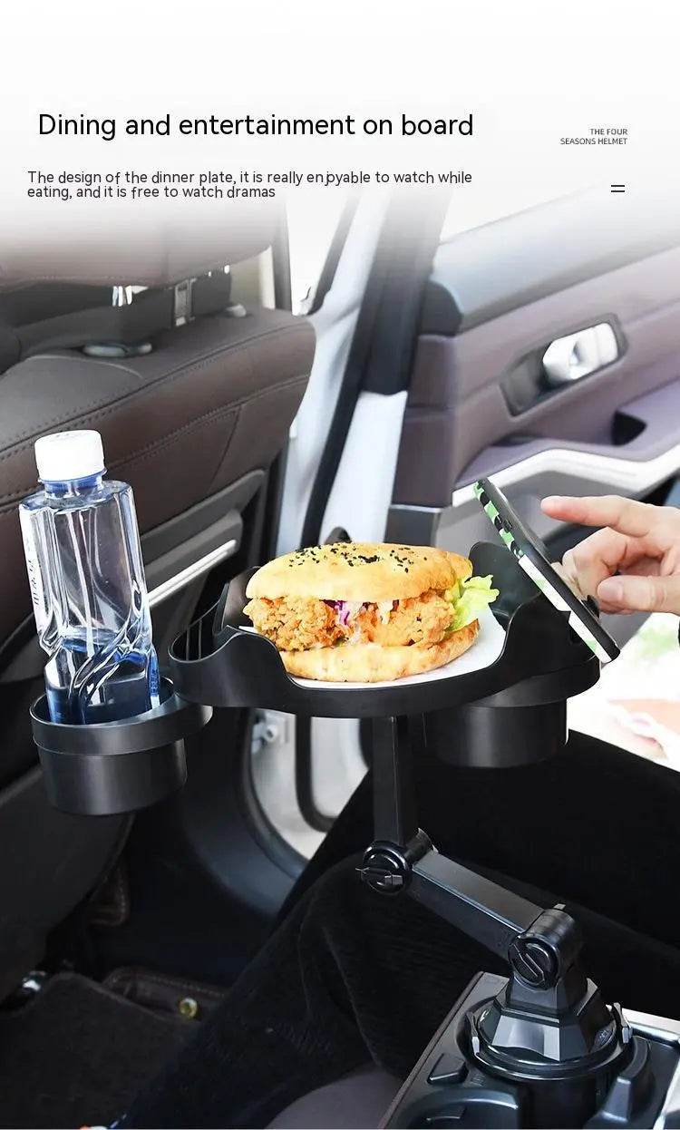 Car Small Dining Plate Dining Tray Foldable Cup Holder - www.Shopthatapp.com