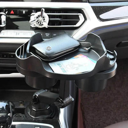 Car Small Dining Plate Dining Tray Foldable Cup Holder - www.Shopthatapp.com