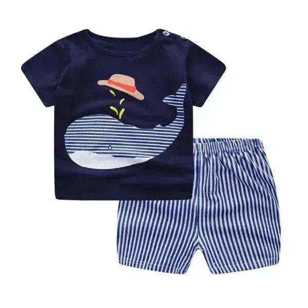 Cartoon Clothing Baby Boy Summer Clothes T-shirt Baby Girl Casual Clothing Sets - www.Shopthatapp.com