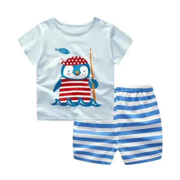 Cartoon Clothing Baby Boy Summer Clothes T-shirt Baby Girl Casual Clothing Sets - www.Shopthatapp.com
