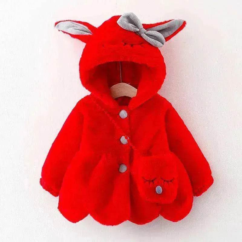 Cartoon Coat Hooded Baby Girl Toddler Fur - www.Shopthatapp.com