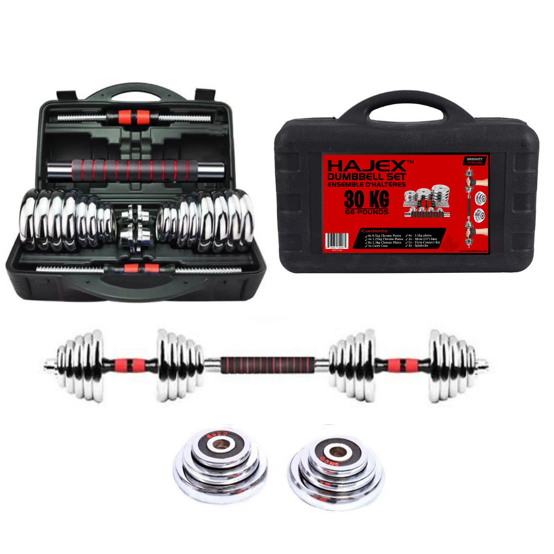 Cast Iron Adjustable Dumbbell Set with Barbell Bar Connector - www.Shopthatapp.com #