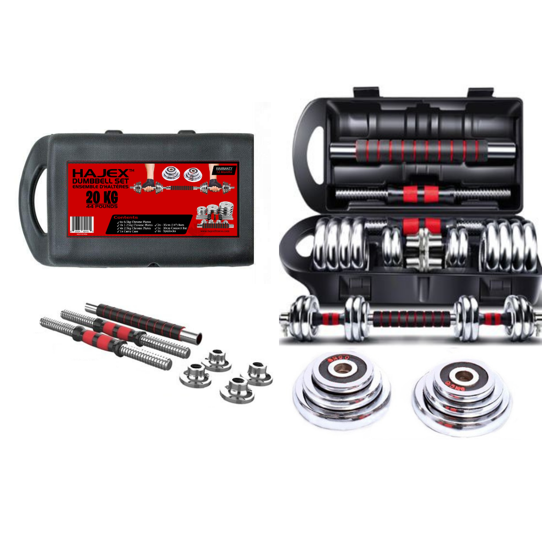 Cast Iron Adjustable Dumbbell Set with Barbell Bar Connector - www.Shopthatapp.com #