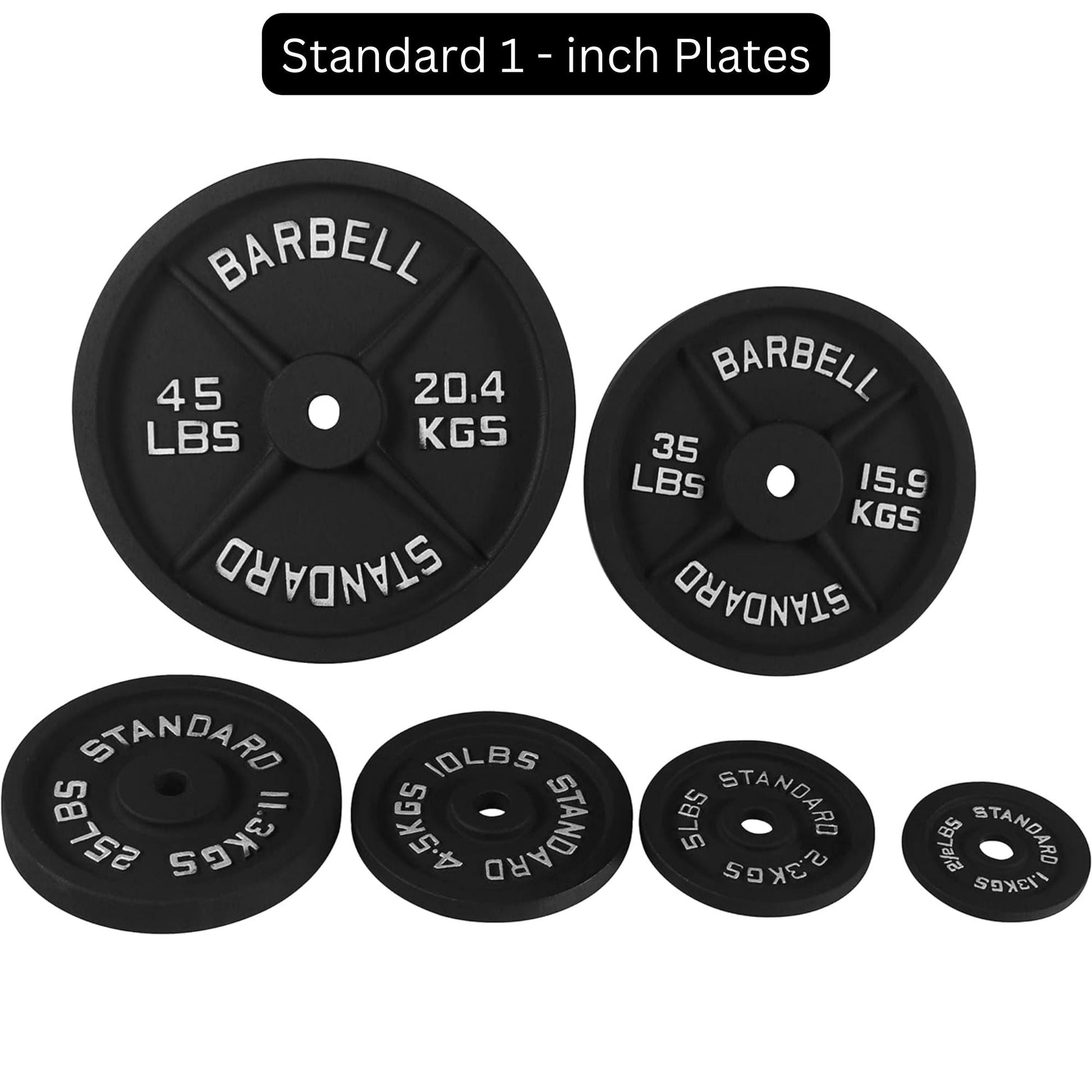 Cast Iron Weight Plates - Standard, Olympic in LBs, KGs - www.Shopthatapp.com #
