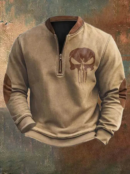 Casual 3D Digital Printing Stand Collar Men's Street Quarter Zip Sweatshirt top - www.Shopthatapp.com #