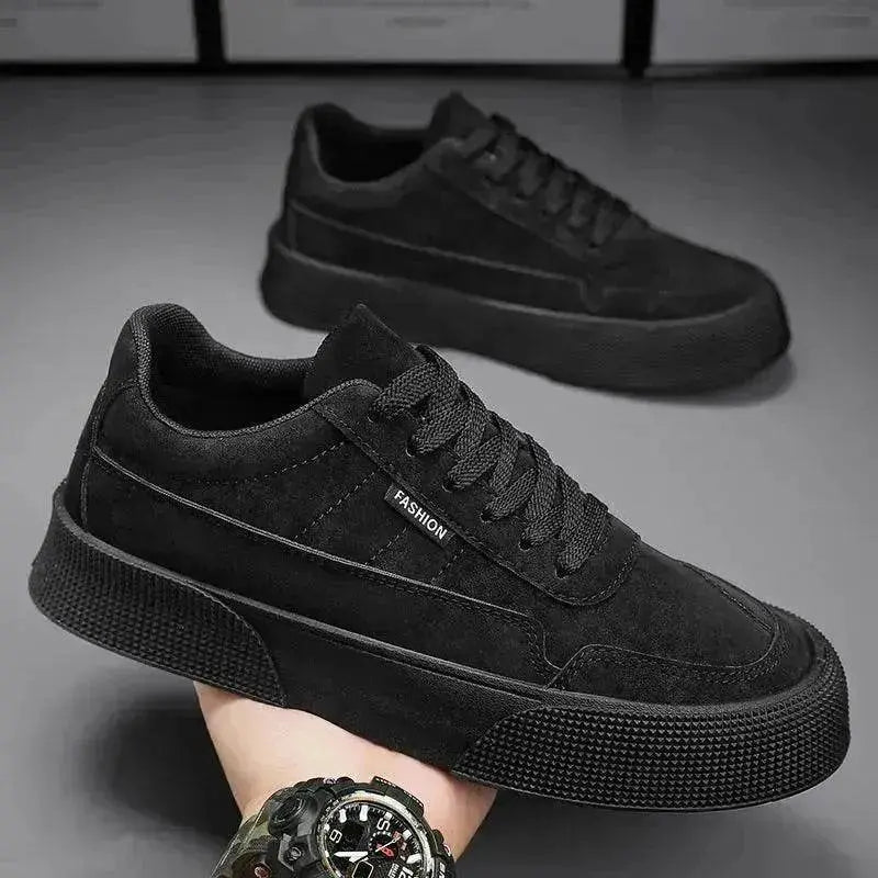 Casual Board Flat Shoes Men Breathable Thick-soled Lace-up Sneakers For Walking Running - www.Shopthatapp.com