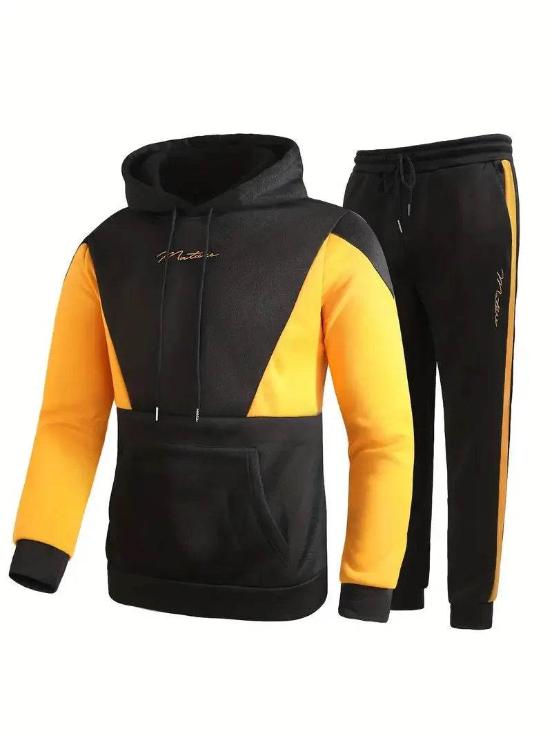 Casual Classic Plaid  Long Sleeve Sweatshirt Hoodie set Suit men - www.Shopthatapp.com #