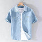 Casual Denim Short sleeved Shirt Simple All-match - www.Shopthatapp.com