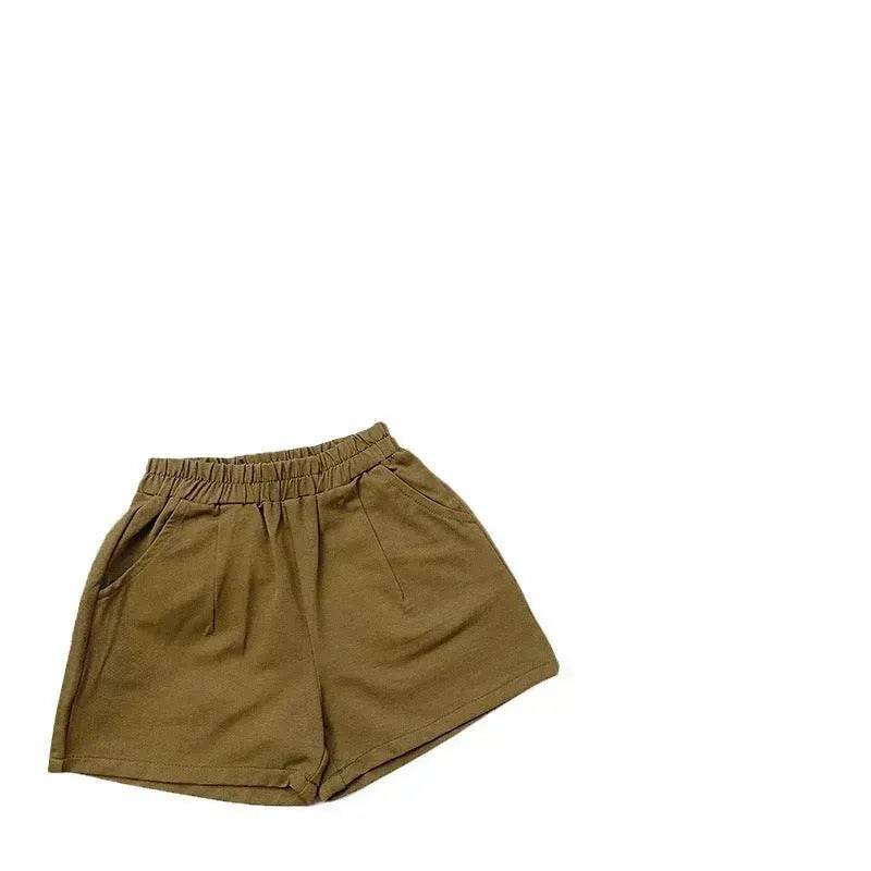 Casual Elastic Capri Pants Girls' Short pant for girls Neutral short pant for kids - www.Shopthatapp.com #