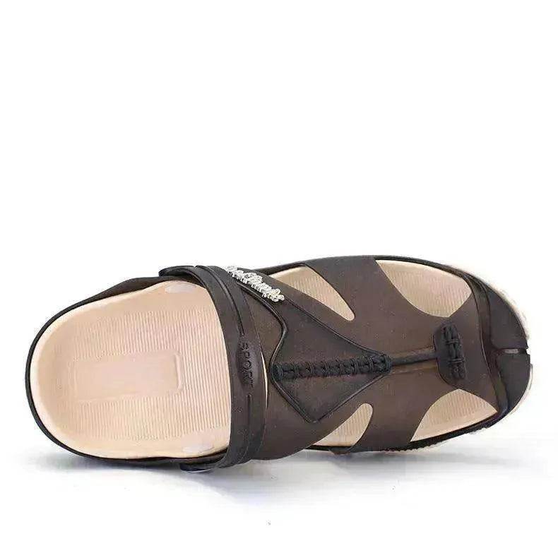 Casual Men's Plus Size Slippers Baotou Half Beach Slippers - www.Shopthatapp.com