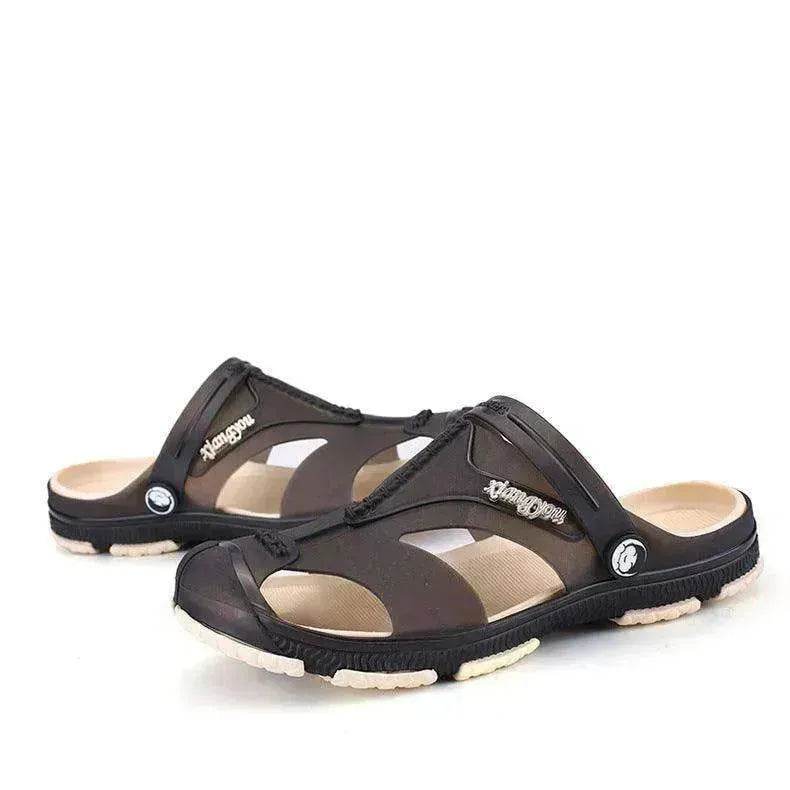 Casual Men's Plus Size Slippers Baotou Half Beach Slippers - www.Shopthatapp.com