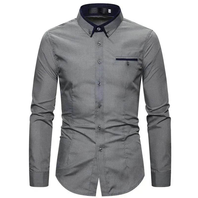 Casual Slim Fit Plus Size Long Sleeve Shirt - www.Shopthatapp.com #