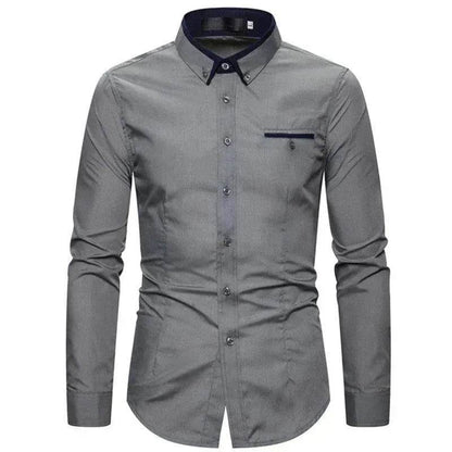 Casual Slim Fit Plus Size Long Sleeve Shirt - www.Shopthatapp.com #