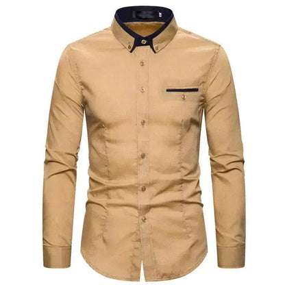 Casual Slim Fit Plus Size Long Sleeve Shirt - www.Shopthatapp.com #