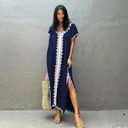 Casual Swimsuit Cover Up For Women Loose Beach Bikini Blouse Dress. - www.Shopthatapp.com