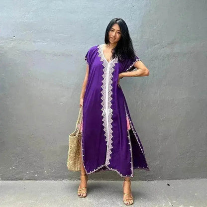 Casual Swimsuit Cover Up For Women Loose Beach Bikini Blouse Dress. - www.Shopthatapp.com