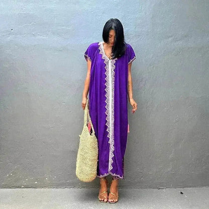 Casual Swimsuit Cover Up For Women Loose Beach Bikini Blouse Dress. - www.Shopthatapp.com