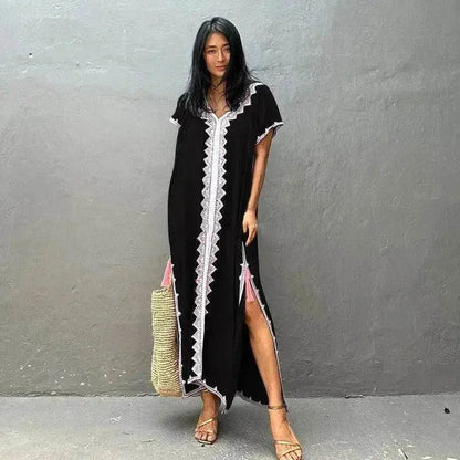 Casual Swimsuit Cover Up For Women Loose Beach Bikini Blouse Dress. - www.Shopthatapp.com